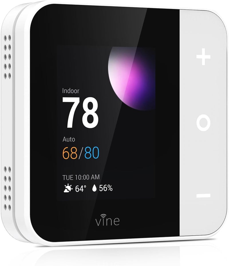 Vine Thermostat for Home with Touchscreen Color Display, WiFi Smart Thermostat Compatible with Alexa and Google Assistant, 7day/8period Programmable, Energy Saving, C-Wire Required, Screen Size 2.8" - Image 1